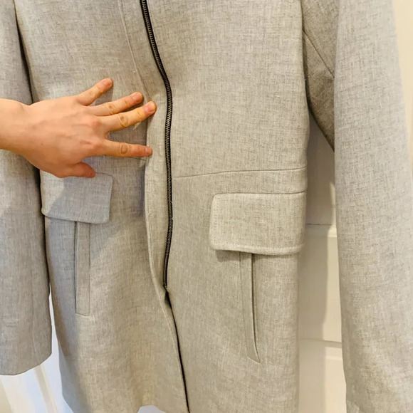 New With Tags Zara Basic Outerwear Women's Coat Snap Gray Size Small Jacket - Picture 11 of 16